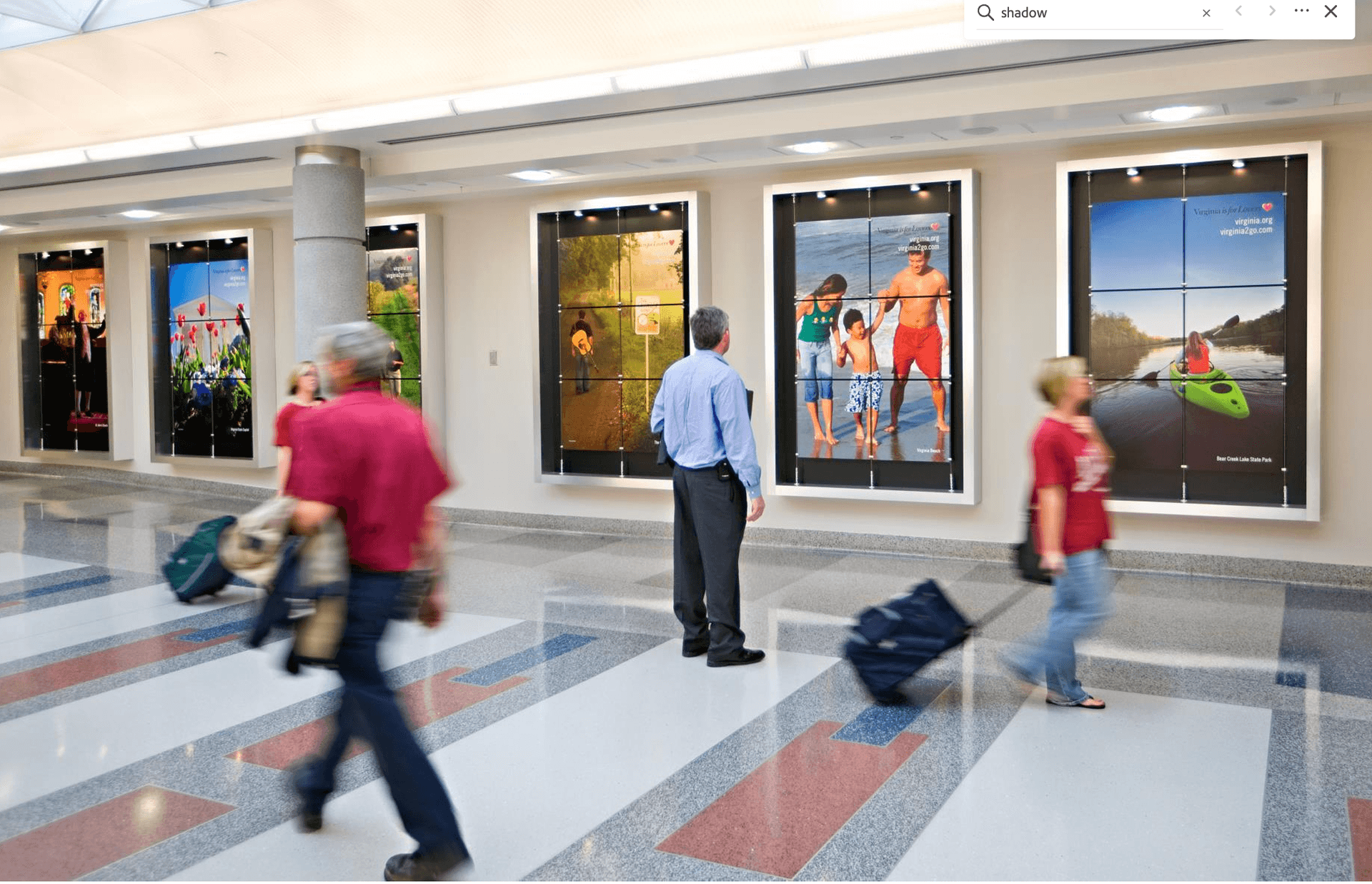 Advertising - Shadow Boxes at the Richmond International Airport.