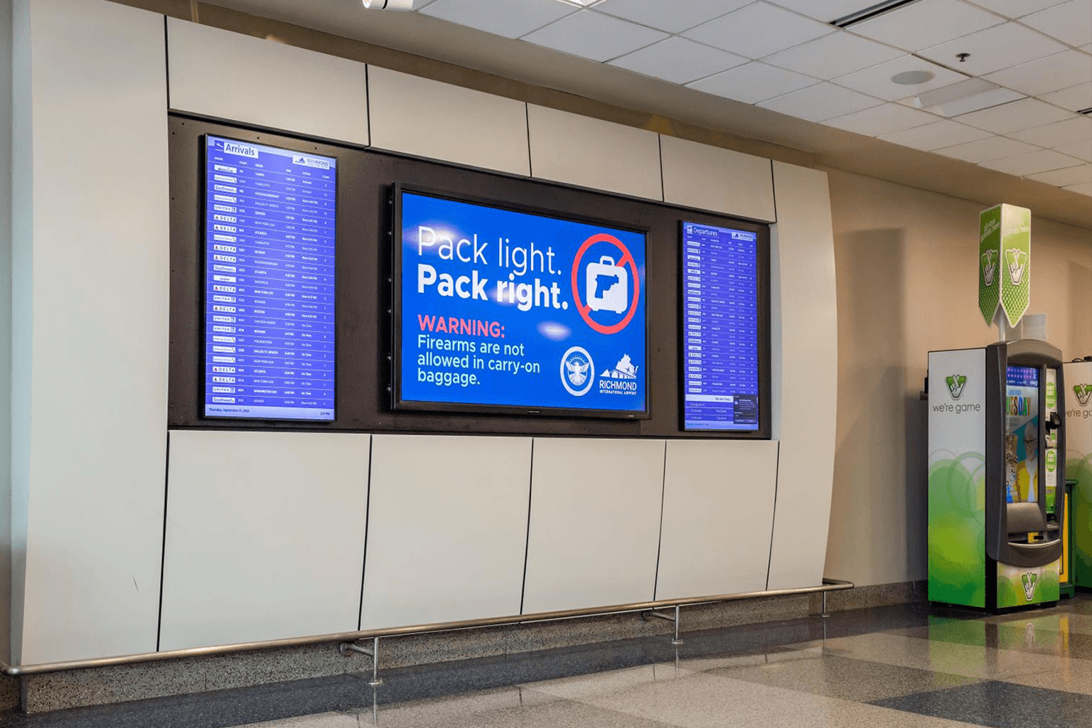 Advertising - Digital Displays at the Richmond International Airport.